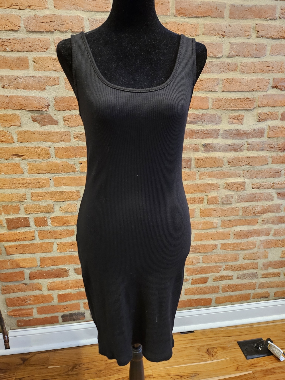 Fashion Nova Black Ribbed Midi Dress